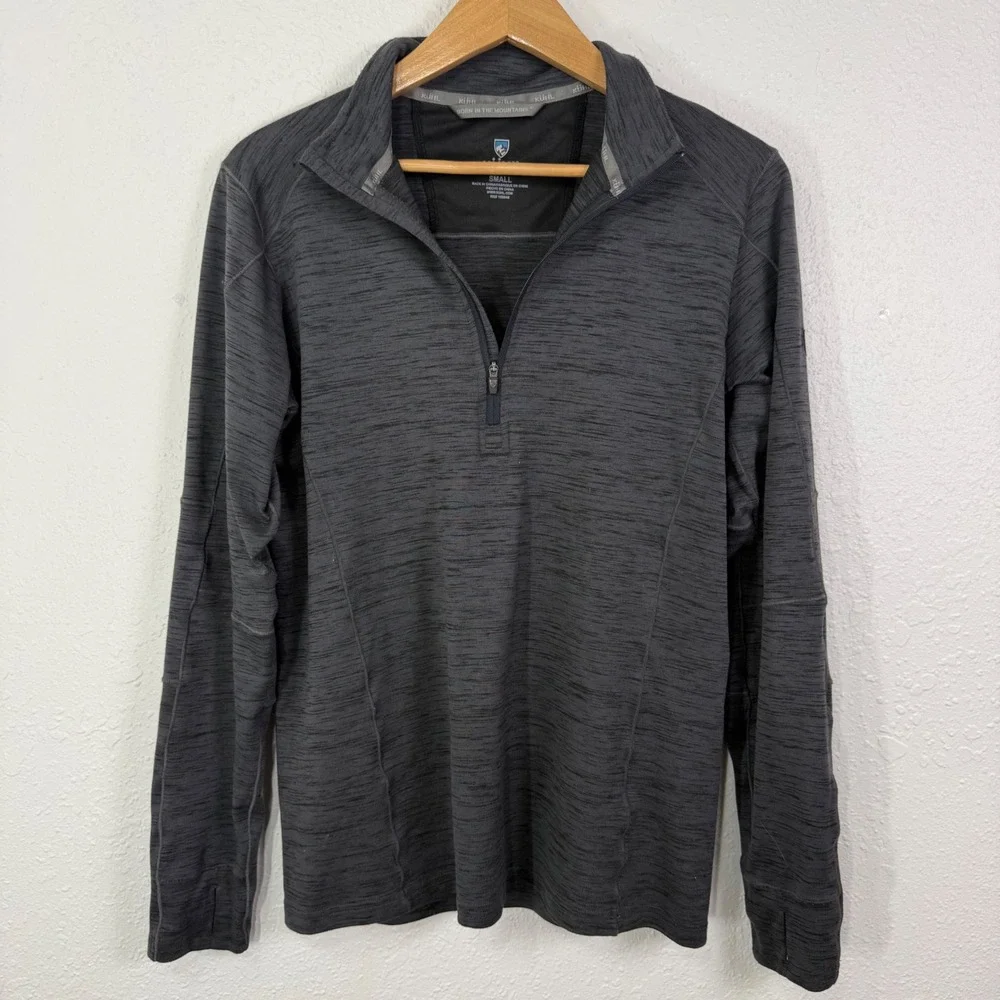 Kuhl 1/4‎ Zip Alloy Pullover Mens Small Graphite Outdoors Hiking Gorpcorp Base